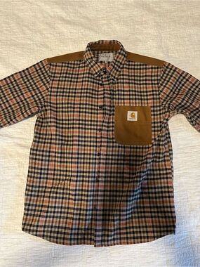 Carhartt WIP Plaid Flannel in Brown, Navy, and Tan